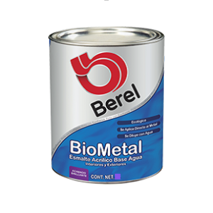 Biometal, Esmalte Acrílico, Base Agua, color blanco, 1L y Acabado Brillante.