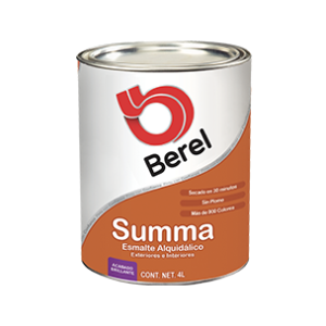 Summa, Esmalte Alquidálico Anticorrosivo, Color Blanco, 4L Y Acabado Brillante.