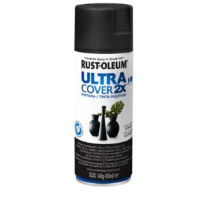 Ultra Cover 2X, Pintura Multiuso en Aerosol, Acabado Satinado, Negro Cañón Y 430ML.