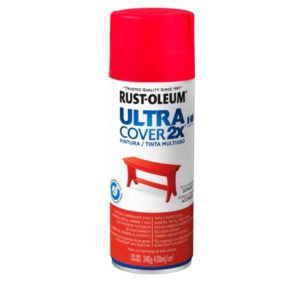 Ultra Cover 2X, Pintura Multiuso en Aerosol,  Rojo Amapola Satinado Y 430ML.