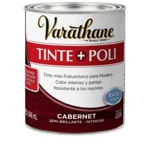 Varathane, Tinte para Madera + Poliuretano Cabernet, SEMI BRILLANTE  Y 946ML.