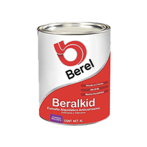 Beralkid, Esmalté Alquidálico Anticorrosivo, Blanco, 4L y Acabado Brillante.