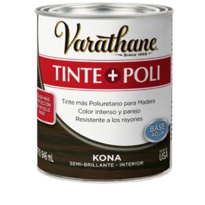 Varathane, Tinte para Madera + Poliuretano Kona SEMI BRILLANTE  Y 946ML.