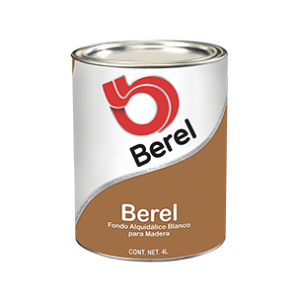 Berel, Fondo Alquidálico para Madera, 1L, Blanco y acabado mate.