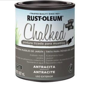 Chalked Pintura Tizada, Base Agua de Exterior, color ANTRACITA Y 887ML.