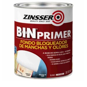 Zinsser B-I-N Primer - Fondo Bloqueador de Manchas y Olores, COLOR BLANCO Y 946ML.